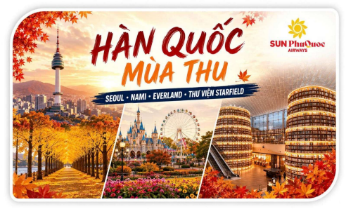 TOUR HÀN QUỐC NGẮM LÁ VÀNG 2026 [4N4Đ]: SEOUL – ĐẢO NAMI – EVERLAND